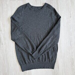 Wolsey Sweater 100% Merino Wool Men's Size L Charcoal Grey Fox Logo EUC